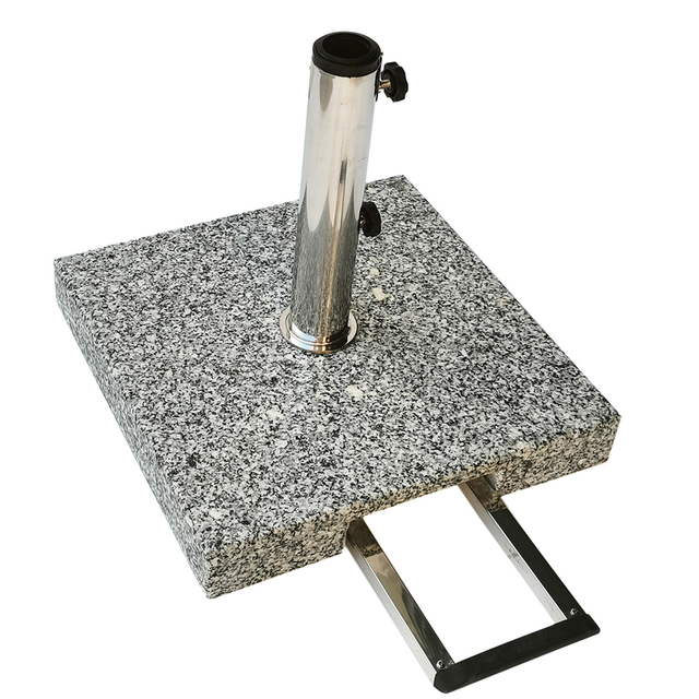 50kg Square Granite Parasol Base With Telescopic Trolley Handle